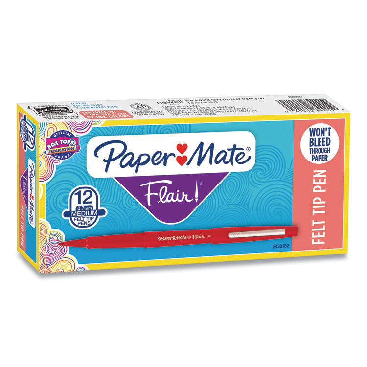 Paper Mate Flair Porous Point Stic Liquid Pens, Assorted Ink