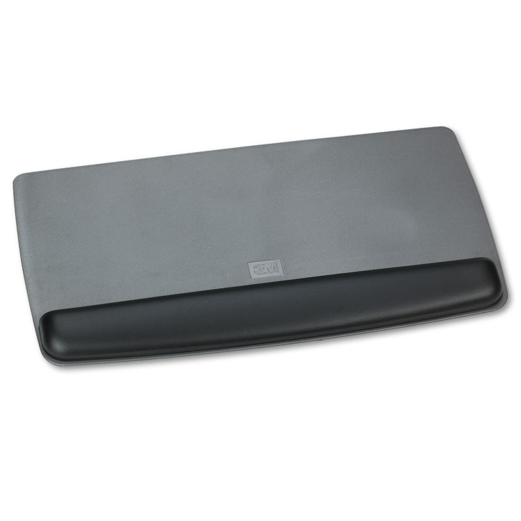 Picture of Antimicrobial Gel Keyboard Wrist Rest Platform, Black/Gray/Silver