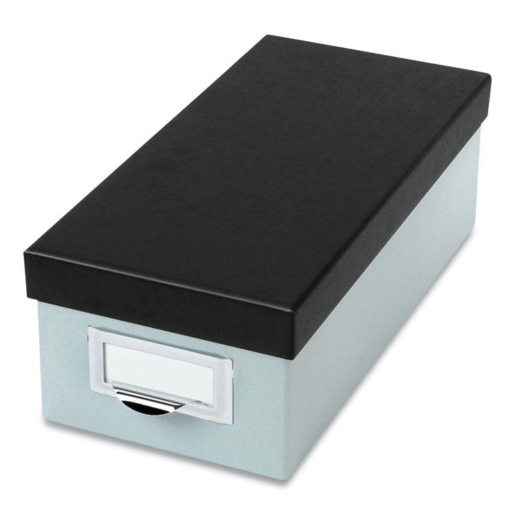 Index Card Storage Box, Holds 1,000 3 x 5 Cards, 5.5 x 11.5 x 3.88,  Pressboard, Blue Fog/Black - OXF406355-ES