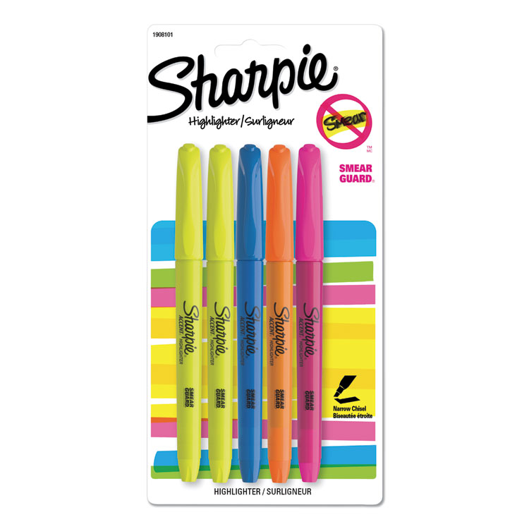 Pocket-Style Highlighters 2 Fluorescent Yellow 2.1 x 7 x 0.7 inches 