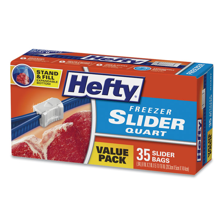 Hefty Slider Bags Storage 1 QT 1.5 Mil Clear 40//box Rfpr81240 R81240 for sale online
