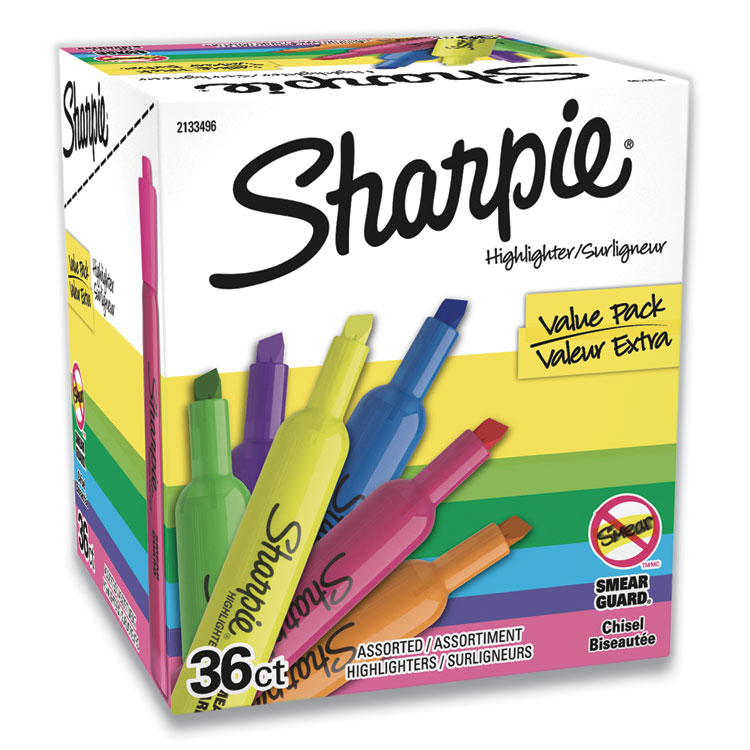 Sharpie Bullet Tip Gel Highlighter, Yellow, 4-Pack