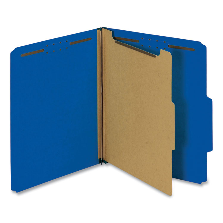 10/BX 2/5 Cut 1257BL 2 Dividers Pendaflex Moisture-Resistant Color Classification Folders Blue Letter Size 