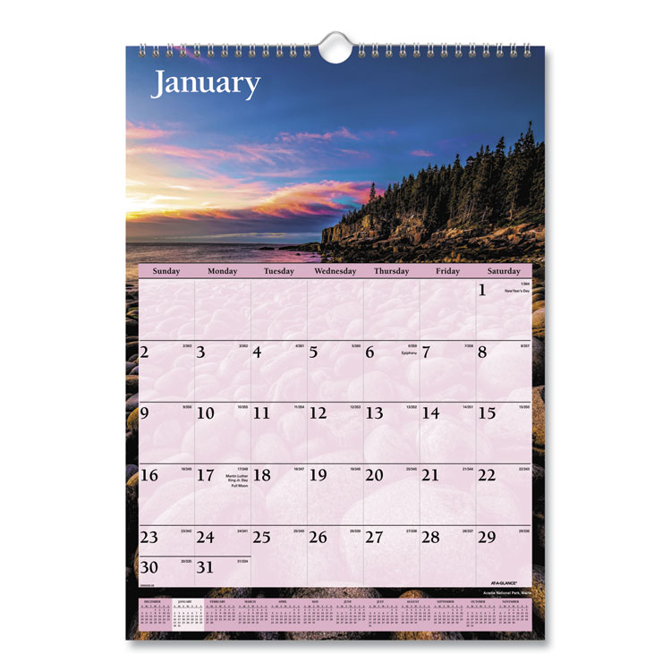 pm11x28 At-A-Glance Contemporary 3-Month Vertical Wall Calendar 