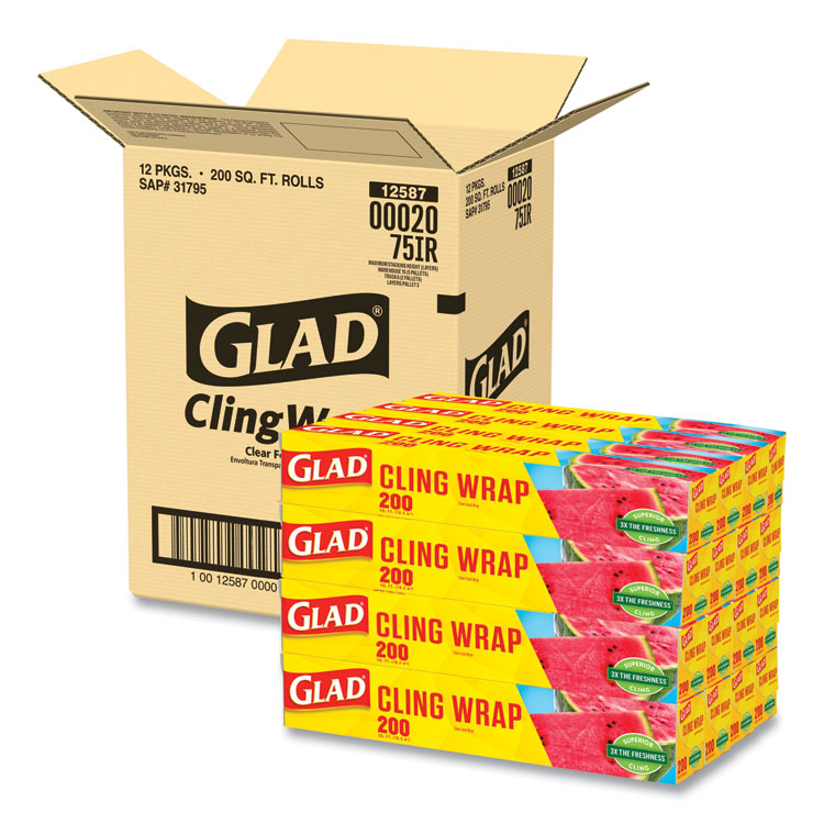 Glad Press''n Seal Food Plastic Wrap - 70 sq ft Roll' 