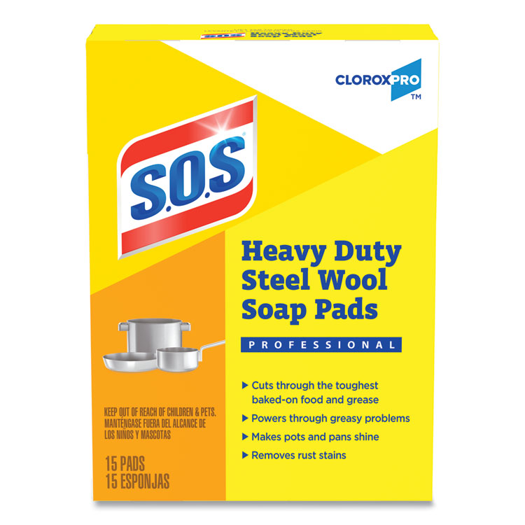 SOS STEEL WOOL SOAP PADS CLO88320CT 15/12/CS