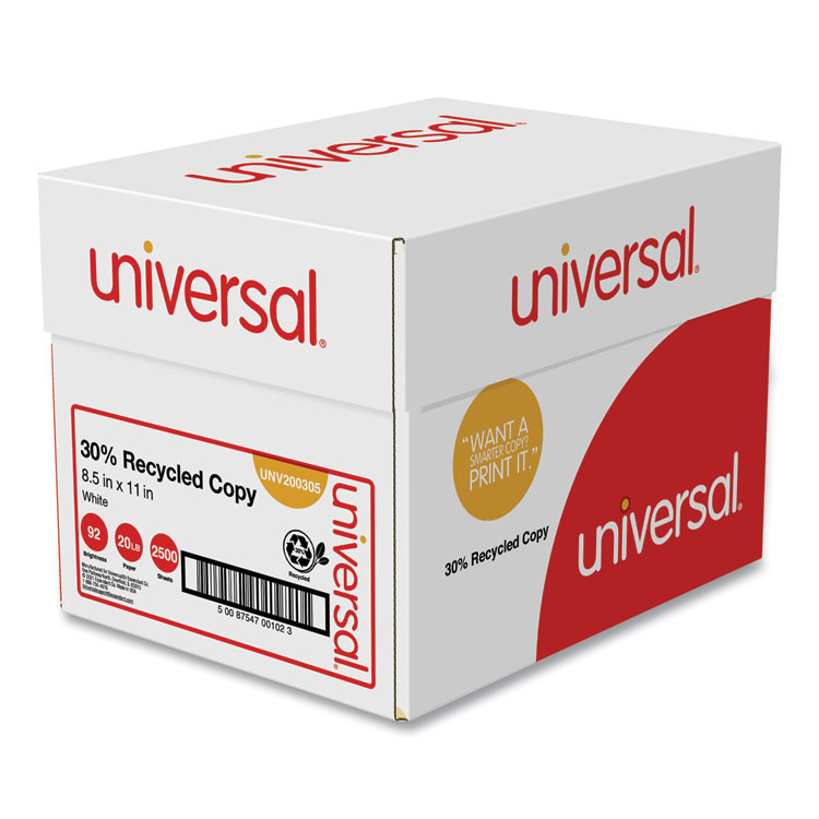 Universal 11289 8.5 x 11 Plain Paper for Fax, Copier & Printer, 20 lb,  5/Ream, White