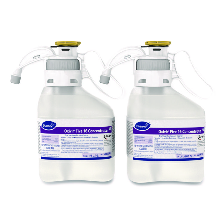 Oxivir Five 16 Concentrate One Step Disinfectant Cleaner, 1.4 L SmartDose, 2/Carton