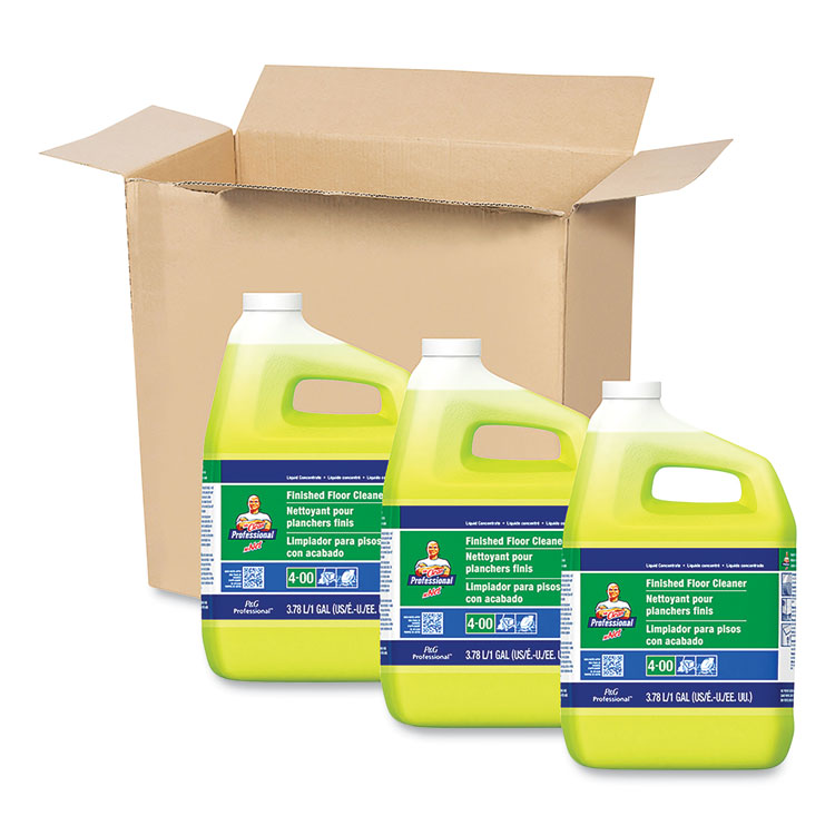 Finished Floor Cleaner, Lemon Scent, Liquid, 1 Gal Bottle, 3/carton