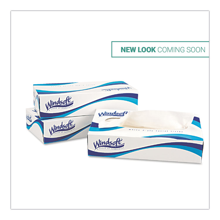 WINDSOFT Facial Tissue in Pop-Up Box 100/Box 30 Boxes/Carton 2360 