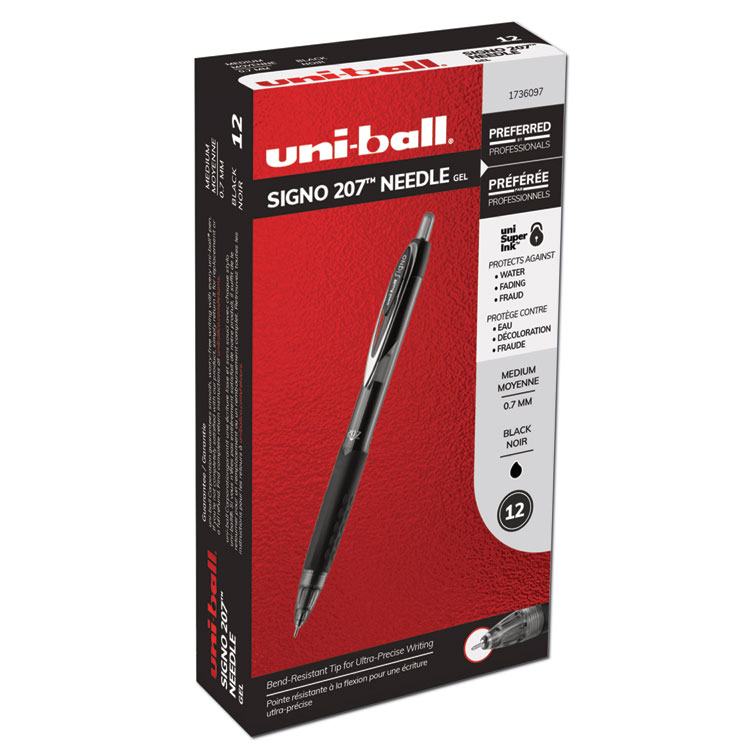 Uni-Ball 65452 Signo Gel Grip Roller Ball Stick Pen, Red Ink, Medium, Dozen