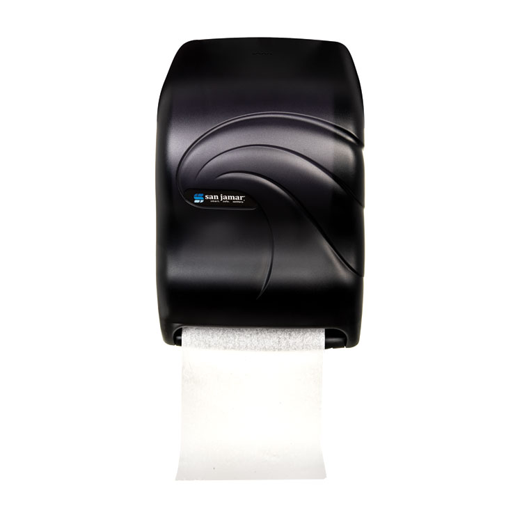 San Jamar Pearl/Black C-fold Pull Paper Towel Dispenser in the
