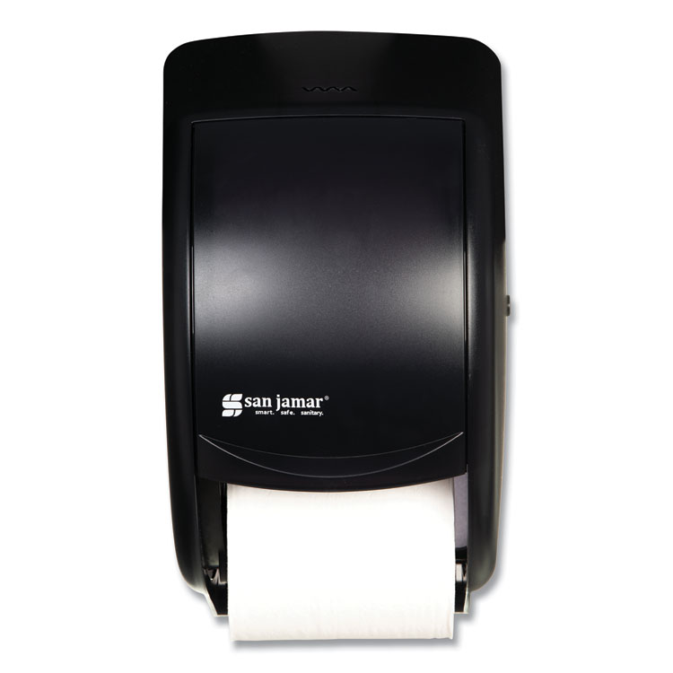 8 X 5 3/4 X 12 7/10 Black San Jamar R3600TBK Versatwin Tissue Dispenser 