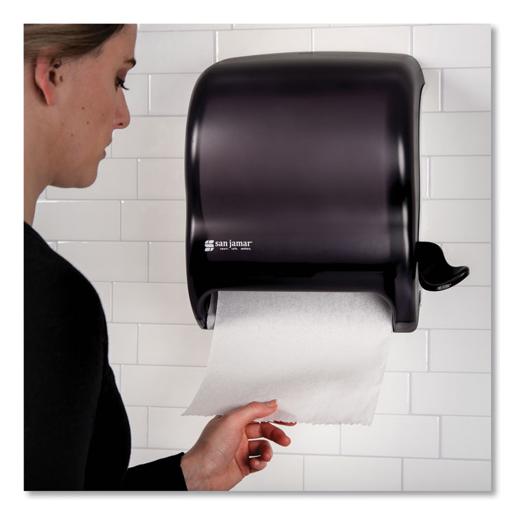 San Jamar Tear-N-Dry Touchless Roll Towel Dispenser, 16.75 x 10 x 12.5, Black/Silver