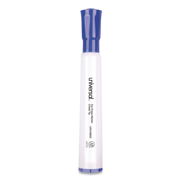 Low-Odor Dry-Erase Marker, Broad Chisel Tip, Blue, Dozen