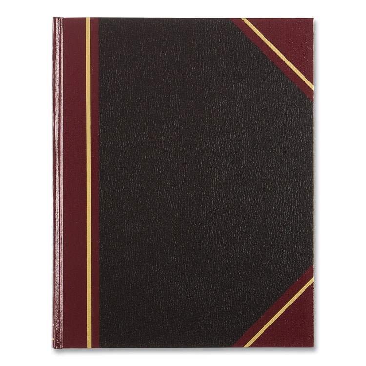 Texthide Eye-Ease Record Book, Black/burgundy/gold Cover, 10.38 X 8.38 Sheets, 300 Sheets/book