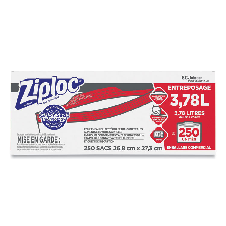 Ziploc storage bags 1 gallon 1.75 mil case of 250 bags SJN682257