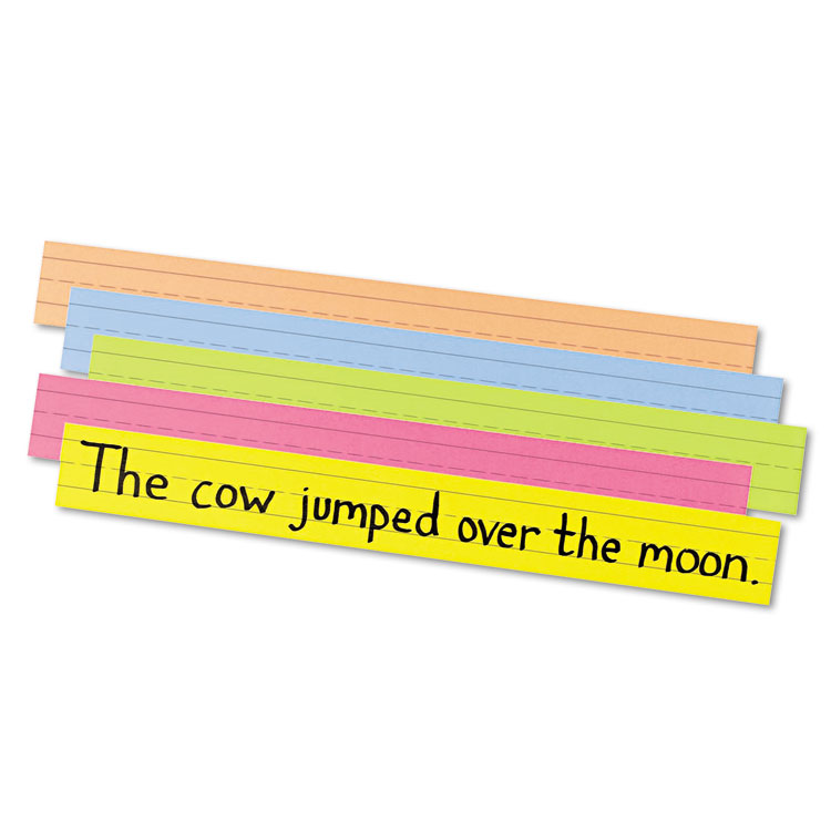 Picture of Sentence Strips, 24 x 3, Assorted Bright Colors, 100/Pack