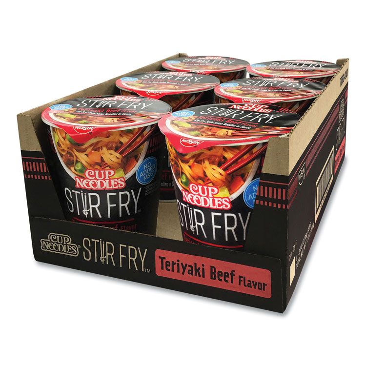 Cup Noodles Stir Fry, Teriyaki Beef, 3 Oz Cup, 6/carton