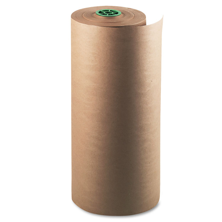 Uoffice Kraft Paper Roll 600'x18 50lb Strength Brown Shipping Paper