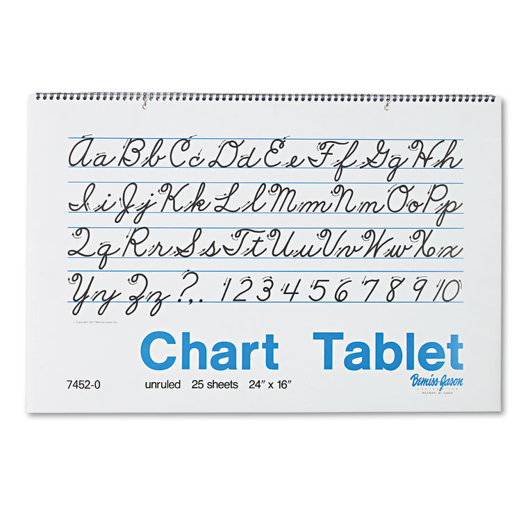 Picture of Chart Tablets, Unruled, 24 x 16, White, 25 Sheets