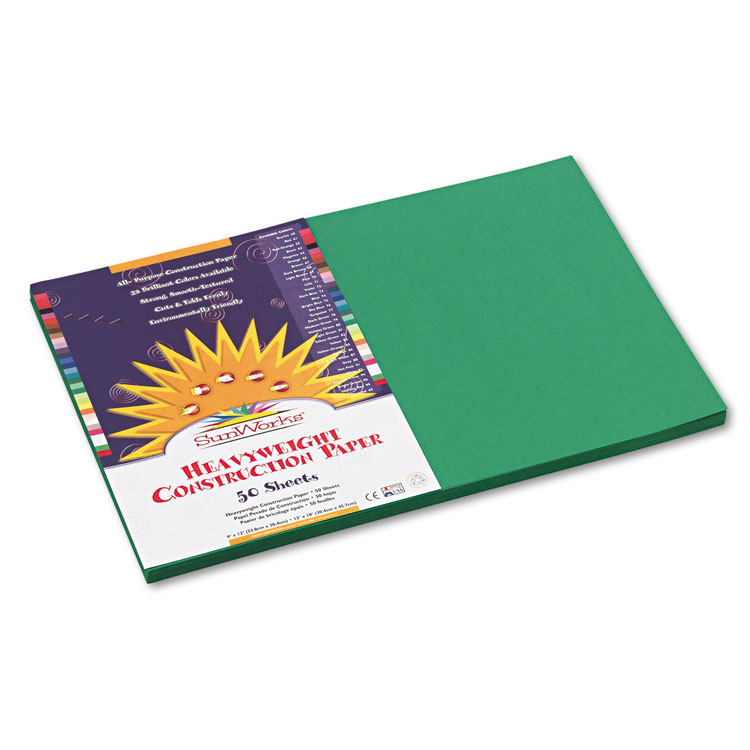 Picture of Construction Paper, 58 lbs., 12 x 18, Holiday Green, 50 Sheets/Pack