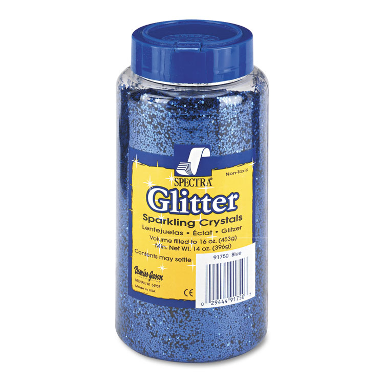 Picture of Spectra Glitter, .04 Hexagon Crystals, Blue, 16 oz Shaker-Top Jar