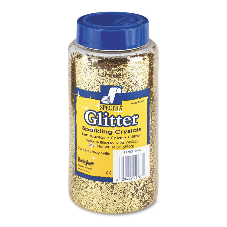 Picture of Spectra Glitter, .04 Hexagon Crystals, Gold, 16 oz Shaker-Top Jar