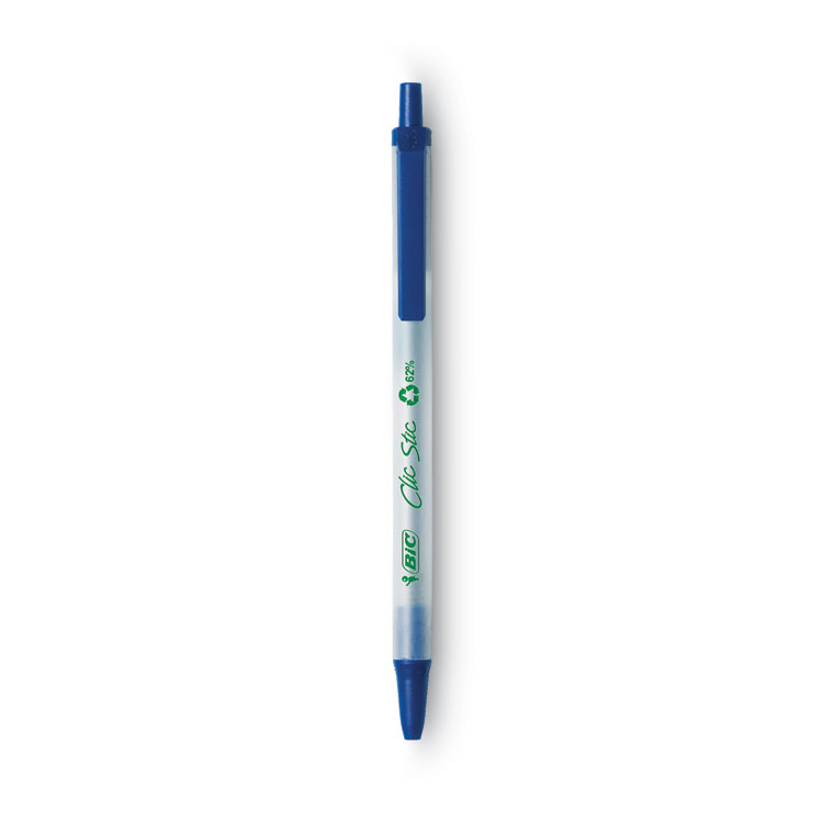 BIC 6 pcs Retractable Ballpoint Pen 1mm Multicolor Ink Blue Barrel