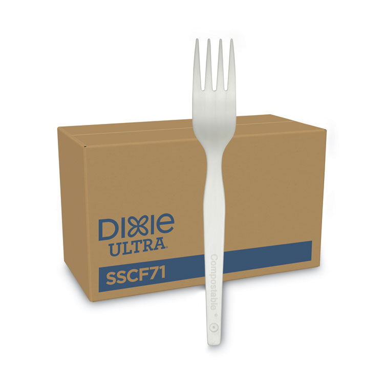 Dixie Cutlery Keeper Tray with Plastic Forks Knives Spoons Clear