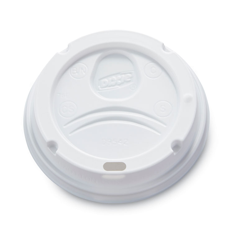 Dome Lid, Fits 10 oz to 16 oz PerfecTouch Hot Cups/12 oz to 20 oz WiseSize Hot Cups, Plastic, White, 500/Carton