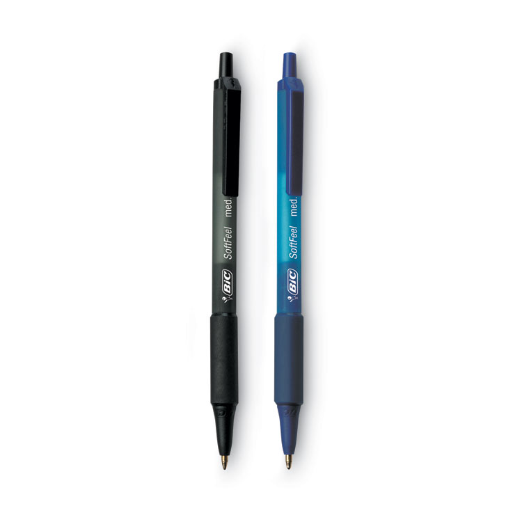 BIC Soft Feel Retractable Ball Point Pen, Fine Point, Black Ink (24-Count,  Black, Fine Point)