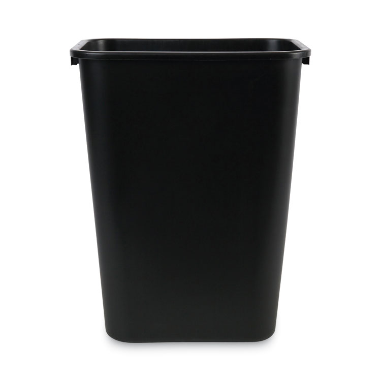 Soft-Sided Wastebasket, 41 Qt, Plastic, Black