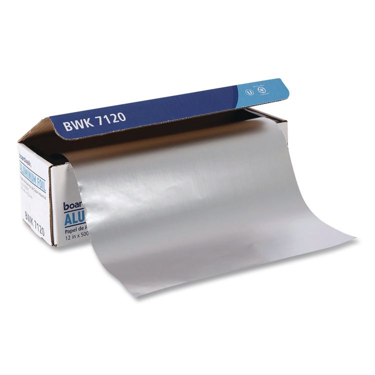 Heavy-Duty Aluminum Foil Roll, 87 Gauge, 12" x 500 ft