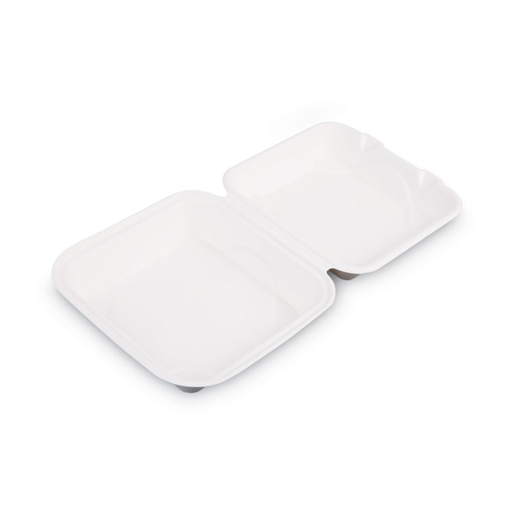 EcoChoice 7 x 5 x 2 1/2 Compostable Sugarcane / Bagasse Take-Out  Container - 125/Pack