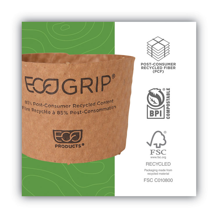 Ecotainer 100% Recycled Kraft Coffee Sleeve, Recyclable