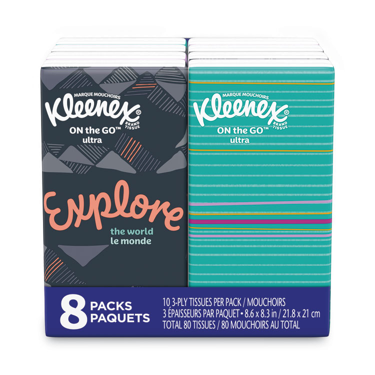 Kleenex Facial Tissues On-The-Go box 10 Tissues/Pack 16 packs in Box NEW Sealed 