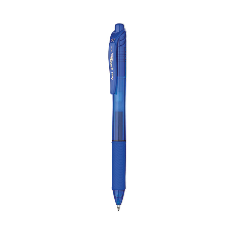 PENBLN77B, Pentel® BLN77-B EnerGel RTX Gel Pen, Retractable, Medium 0.7 mm  Needle Tip, Red Ink, Red/Gray Barrel