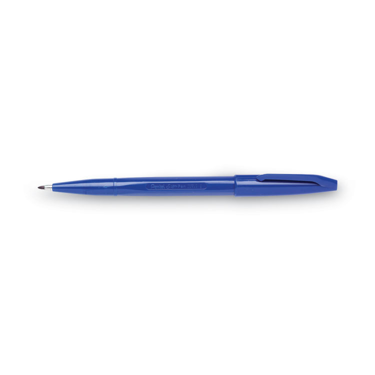 Sign Pen Fine Point Color Marker, Extra-Fine Bullet Tip, Blue, Dozen