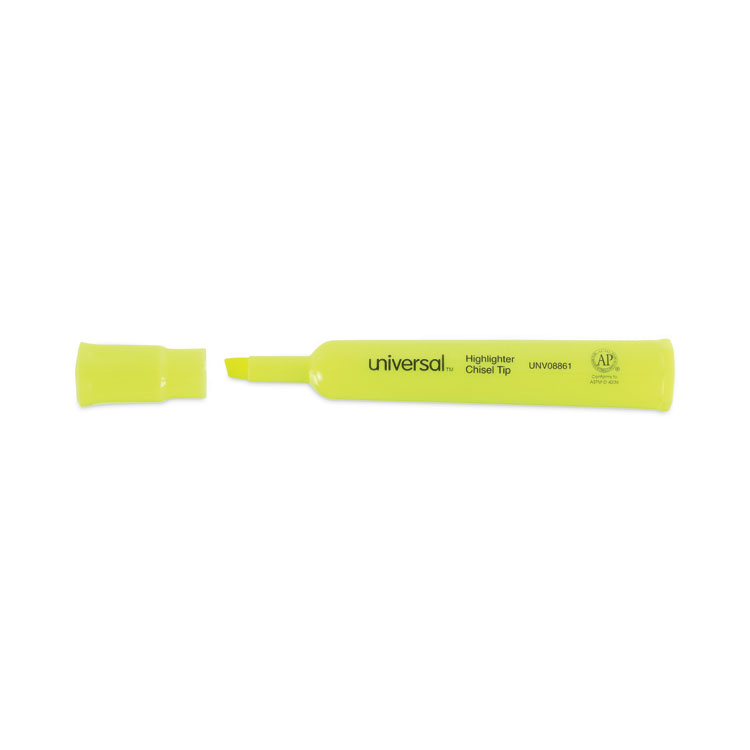 UNV08861 | Universal™ 08861 Desk Highlighters, Fluorescent Yellow Ink ...