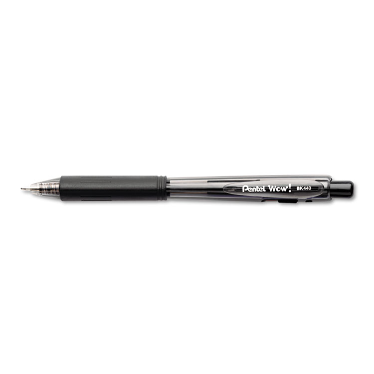 Picture of WOW! Retractable Ballpoint Pen, 1mm, Black Barrel/Ink, Dozen