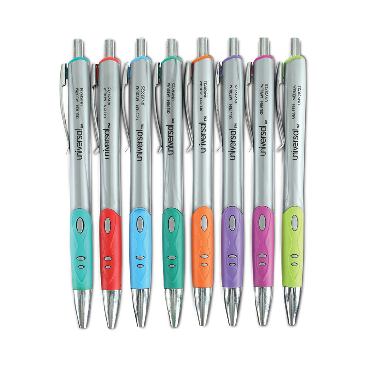 Universal Deluxe Porous Tip Stick Pen Assorted Ink Medium 8 per Pack 50504 