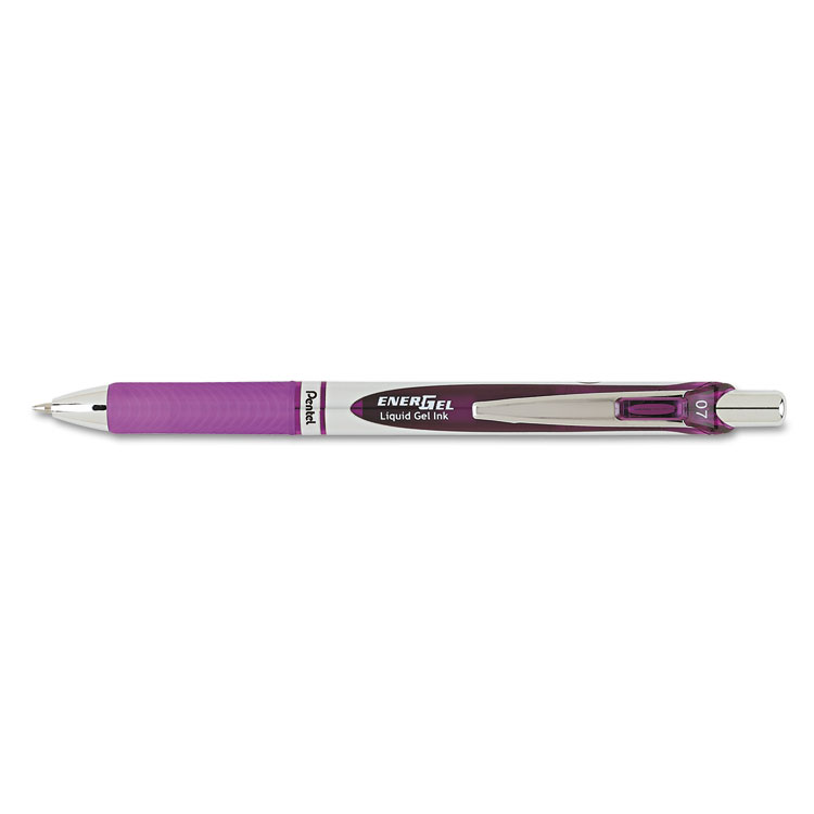 Picture of EnerGel RTX Retractable Liquid Gel Pen, .7mm, Black/Gray Barrel, Violet Ink