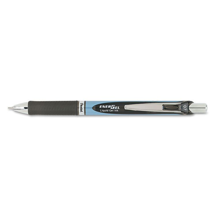 Picture of EnerGel RTX Retractable Liquid Gel Pen, .7mm, Needle, Black/Gray Brl, Black Ink