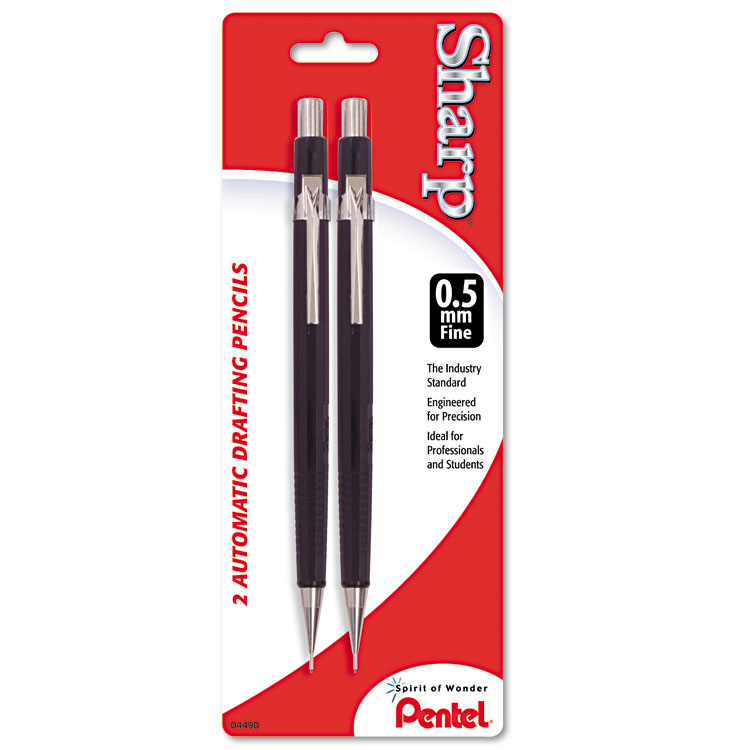 Picture of Sharp Mechanical Drafting Pencil, 0.5 mm, Black Barrel, 2/Pack
