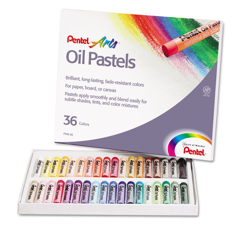 Picture of Oil Pastel Set With Carrying Case,36-Color Set, Assorted, 36/Set