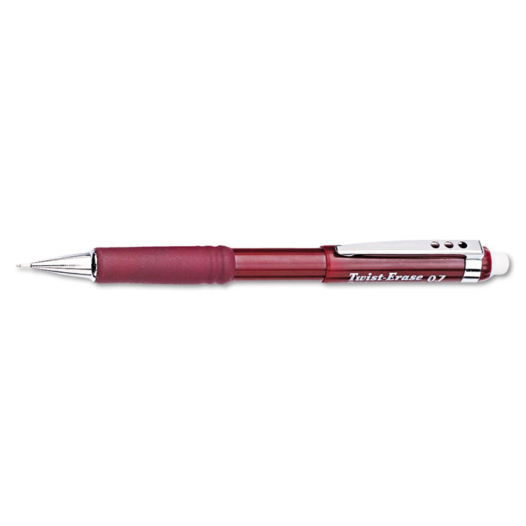 Picture of Twist-Erase III Mechanical Pencil, 0.7 mm, Red Barrel