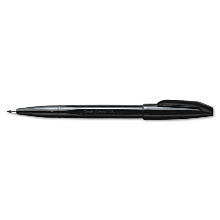 Picture of Sign Pen Fine Point Color Marker, Bullet Tip, .7mm, Black Barrel/Ink, Dozen