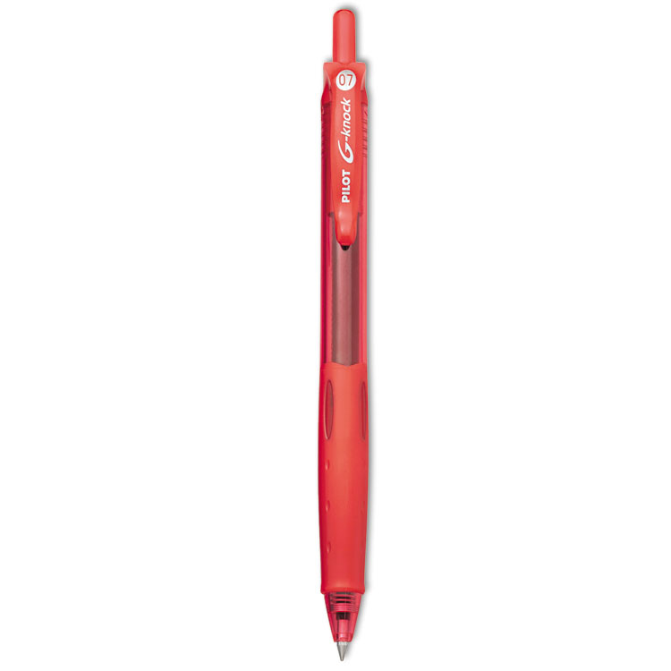 Picture of G-Knock BeGreen Retractable Gel Ink Pen, Red Ink, .7mm, Dozen