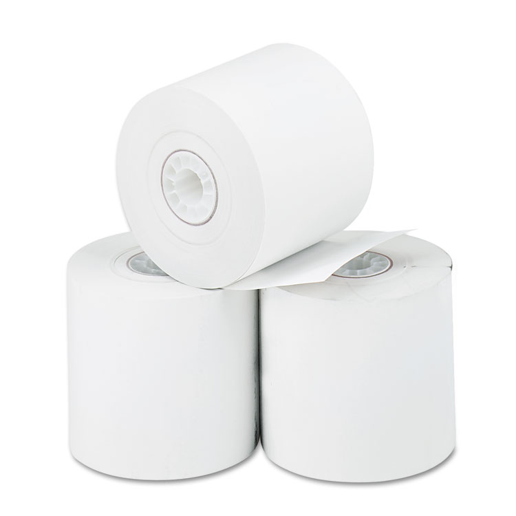 Universal Direct Thermal Print Paper Rolls, 0.38 Core, 4.38 x 127ft, White, 50/Carton